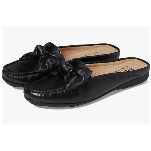 MJNY Marc Joseph Diane Street Flats Black Nappa Leather Size 9.5 NIB Chic Comfy - Picture 1 of 15